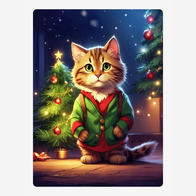Modèle vierge de chat de Noël 1.11