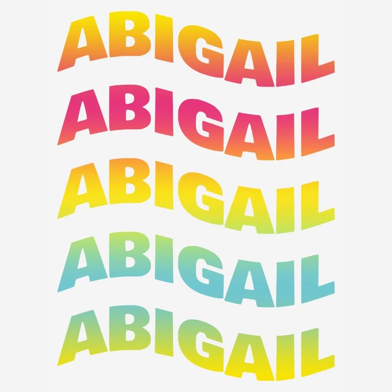 Abigail t-shirt text wave effect wave effect