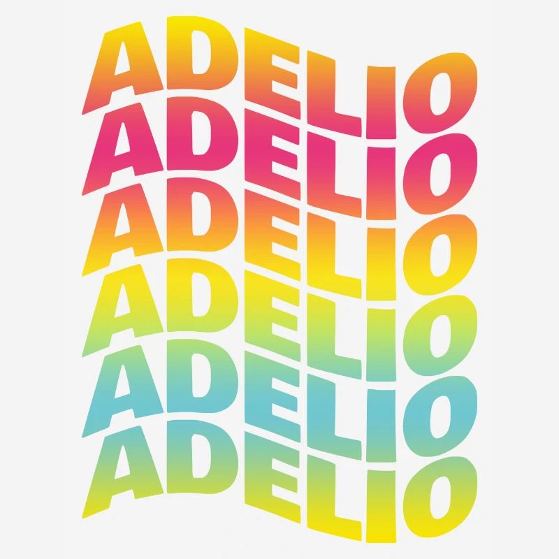 t-shirt Adelio text wave effect wave text