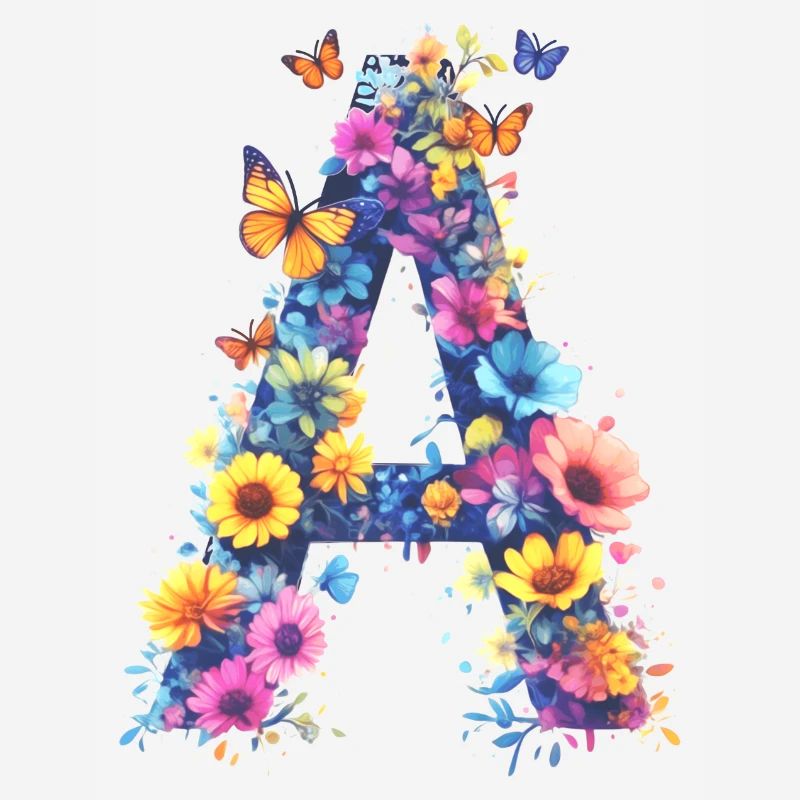 A - Lettre initiale florale 💐🌼🦋