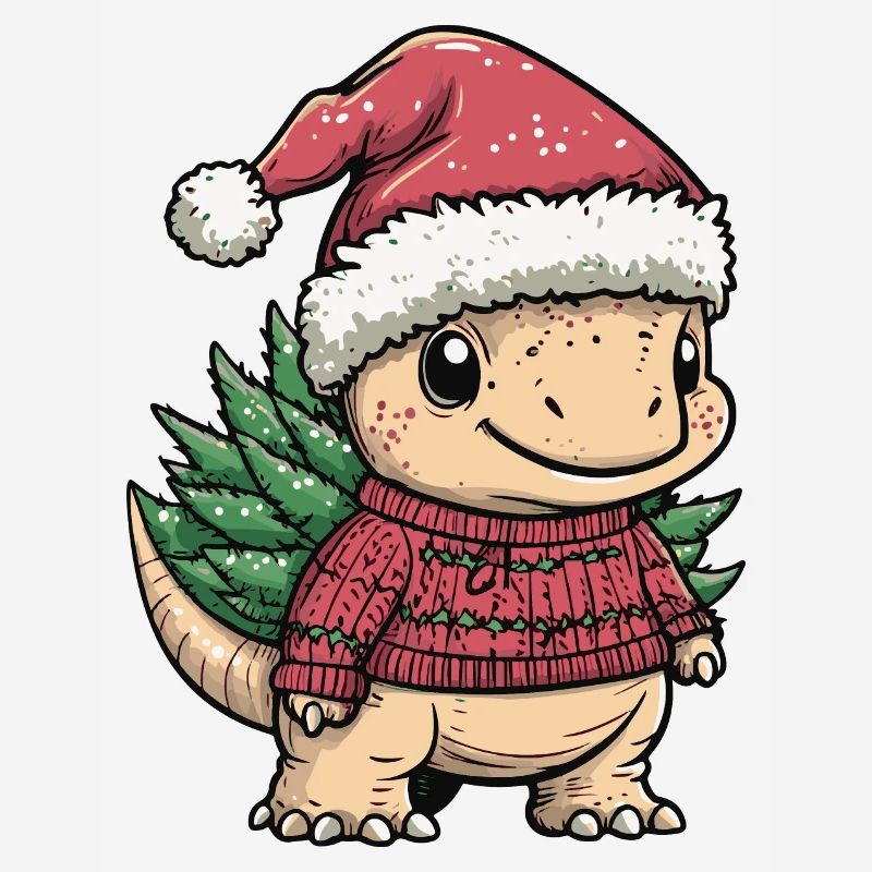 Dinosaur stegosaurus Christmas Comic