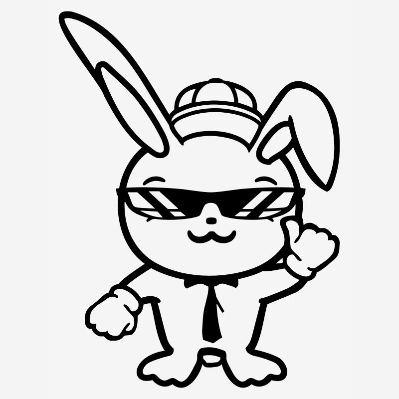 Lunettes de soleil lapin Cappy cravate Cool Hat Comic