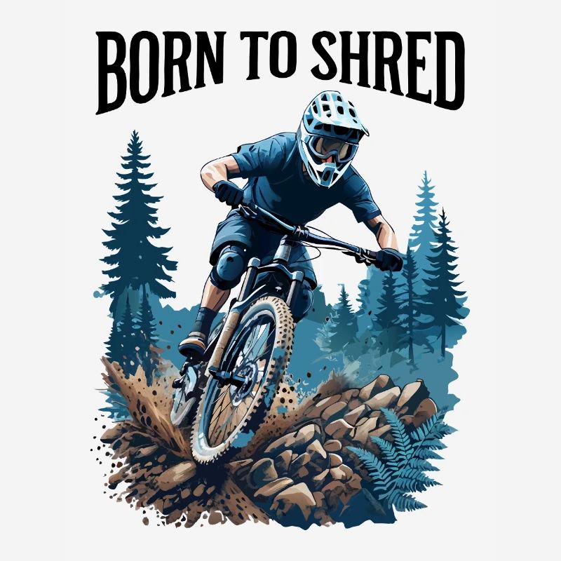Mountain Biking Forest Trail Action Scene