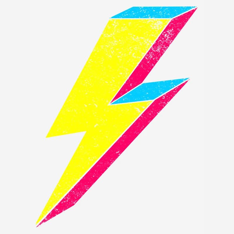 Neon Blitz Lightning Design 70s 80s