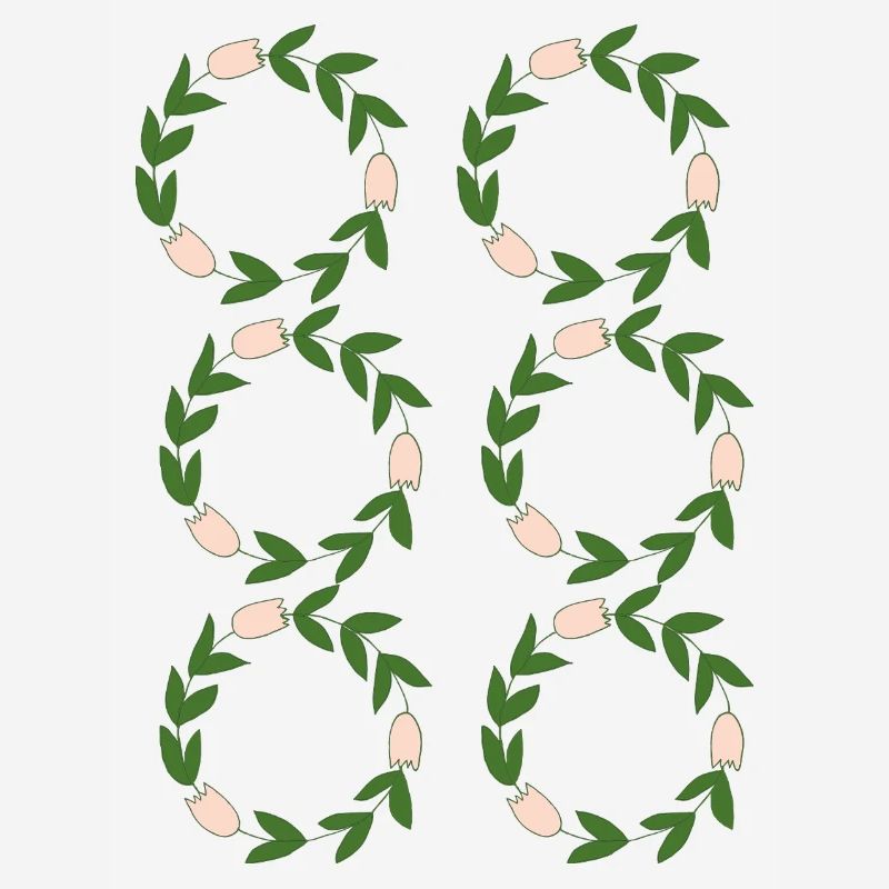 Floral pattern in grass shape
