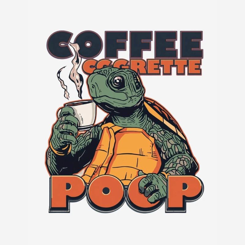 Lizard Schildkröte Kaffee Kippe Gaffel Zigarette