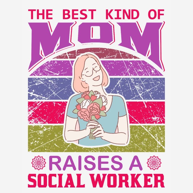 Beste Mutter zieht ein Sozialarbeiter-Hemd groß