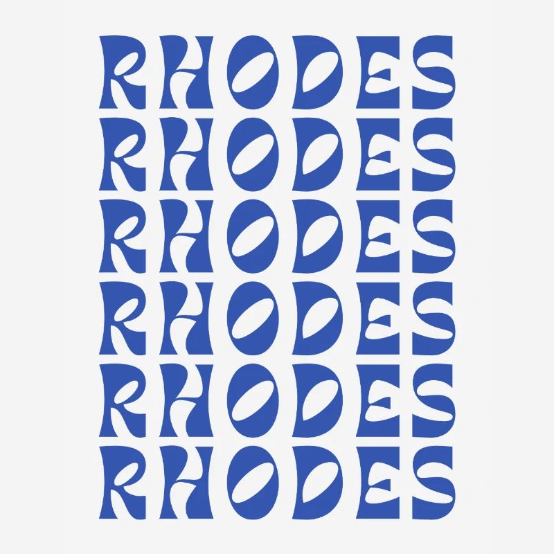 Rhodes Blue Typographic Pattern