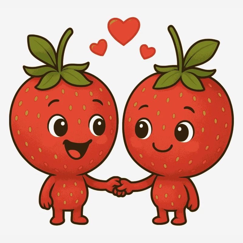 Fraises avec cœurs