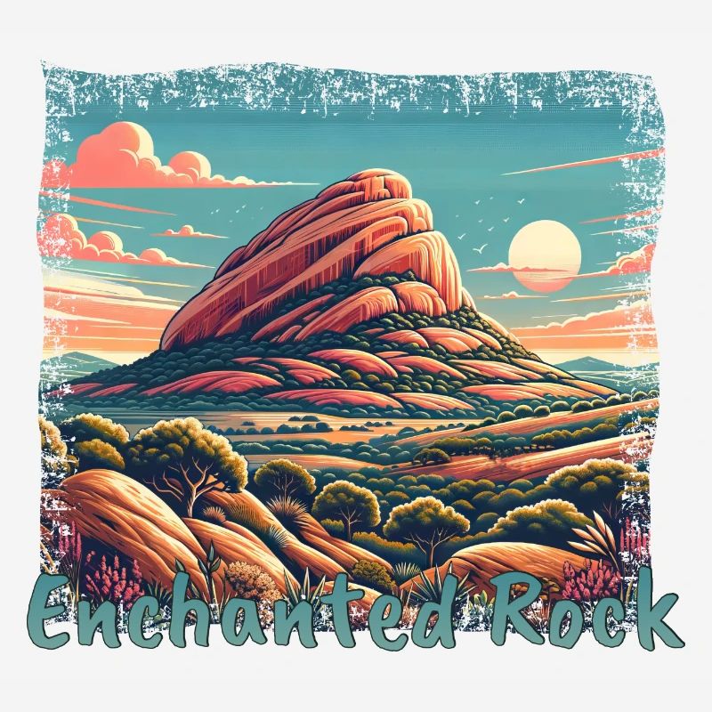 Enchanted Rock Texas Grunge Mountains
