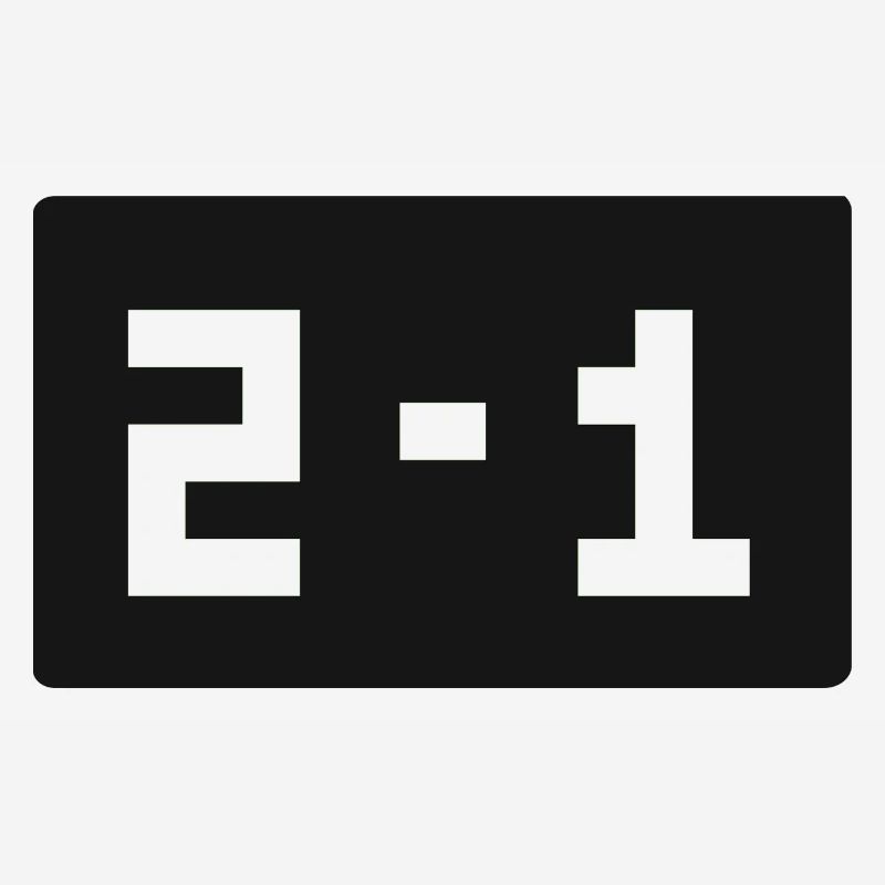 Retrogaming Score de jeu 2 à 1 Gagné Pixelig