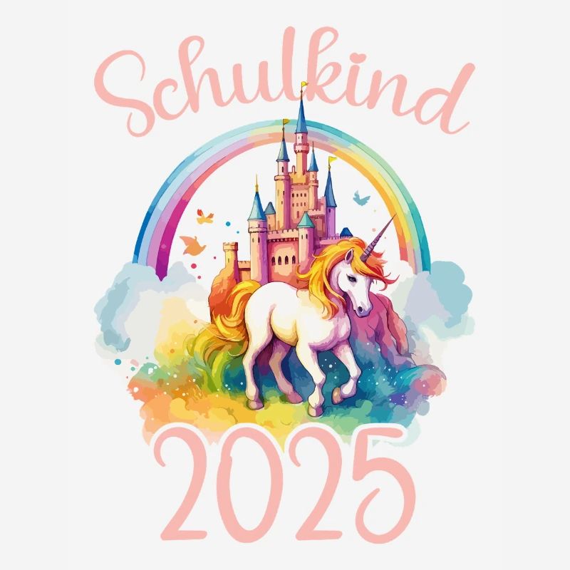 Schulkind 2025 Einhorn Einschulung Schule Schüler