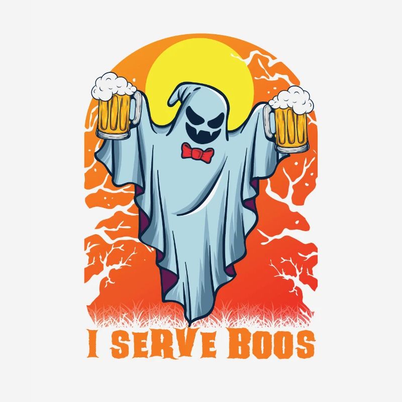 Served & Boos Kellner Kellnerin Server Halloween