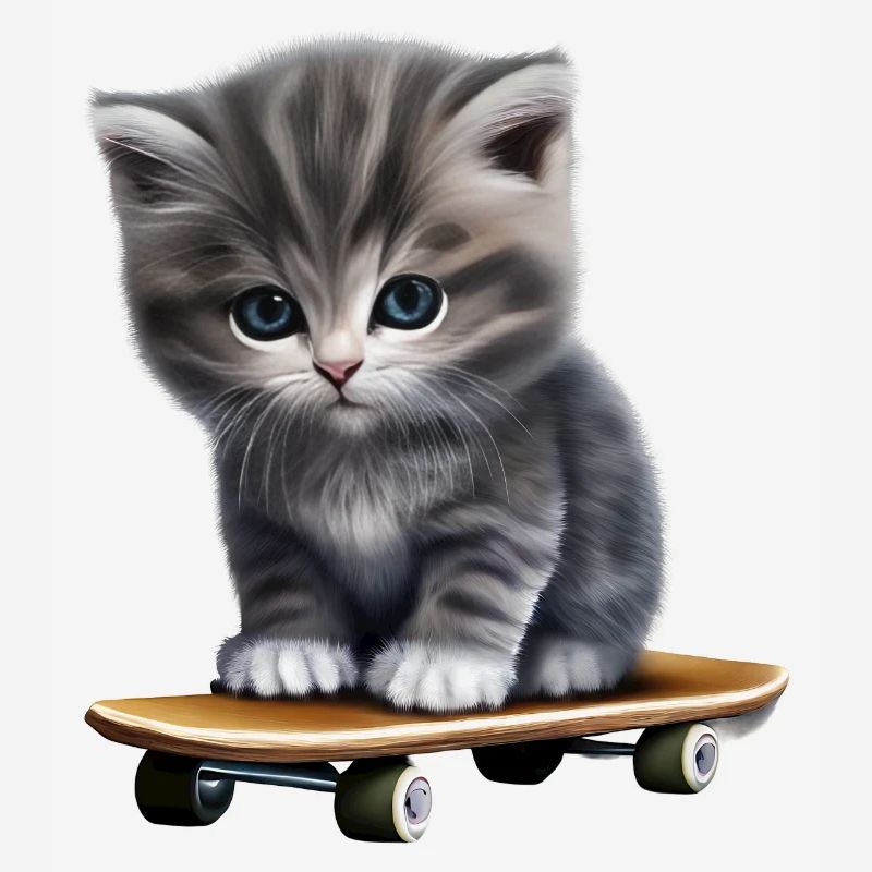 Skateboard kitten