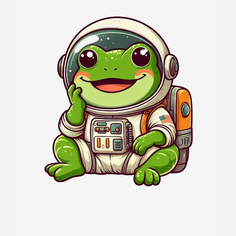 Frog Astronaut Space Grin Universe