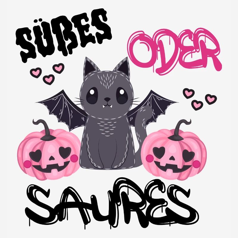 süßes oder saures Halloween Design - Vampirkatze