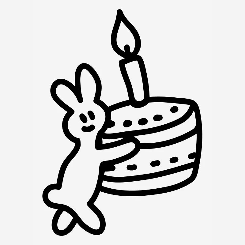 Lapin avec le gâteau - Line