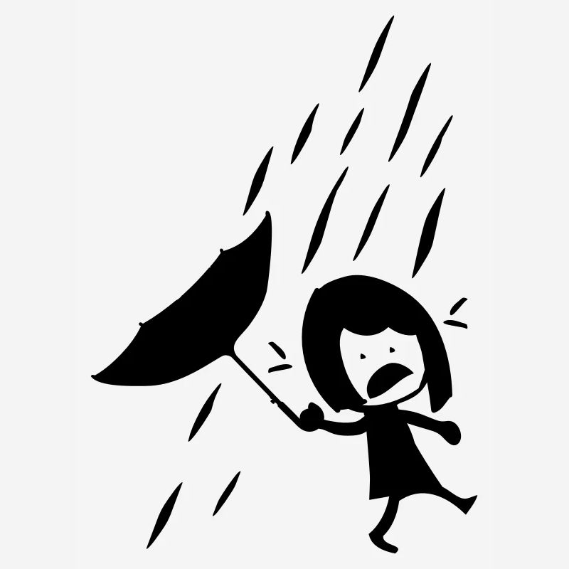 Mädchen an einem regnerischen Tag