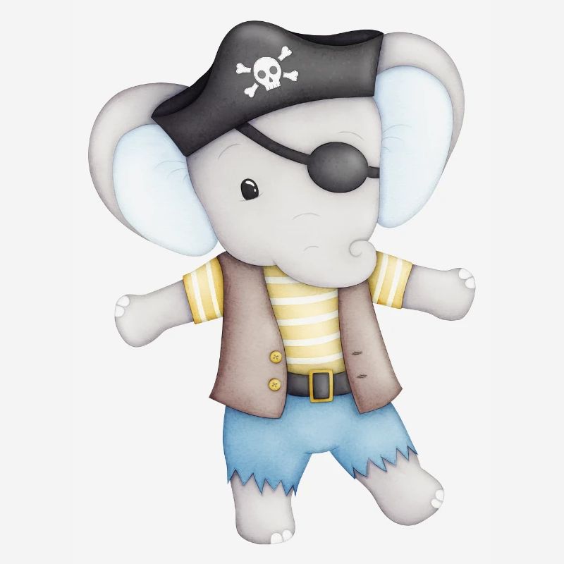 éléphant mignon comme un pirate