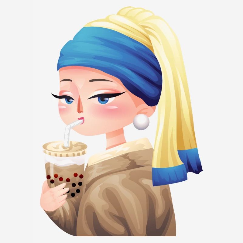 Bubble Tea and Perlen Ohrring