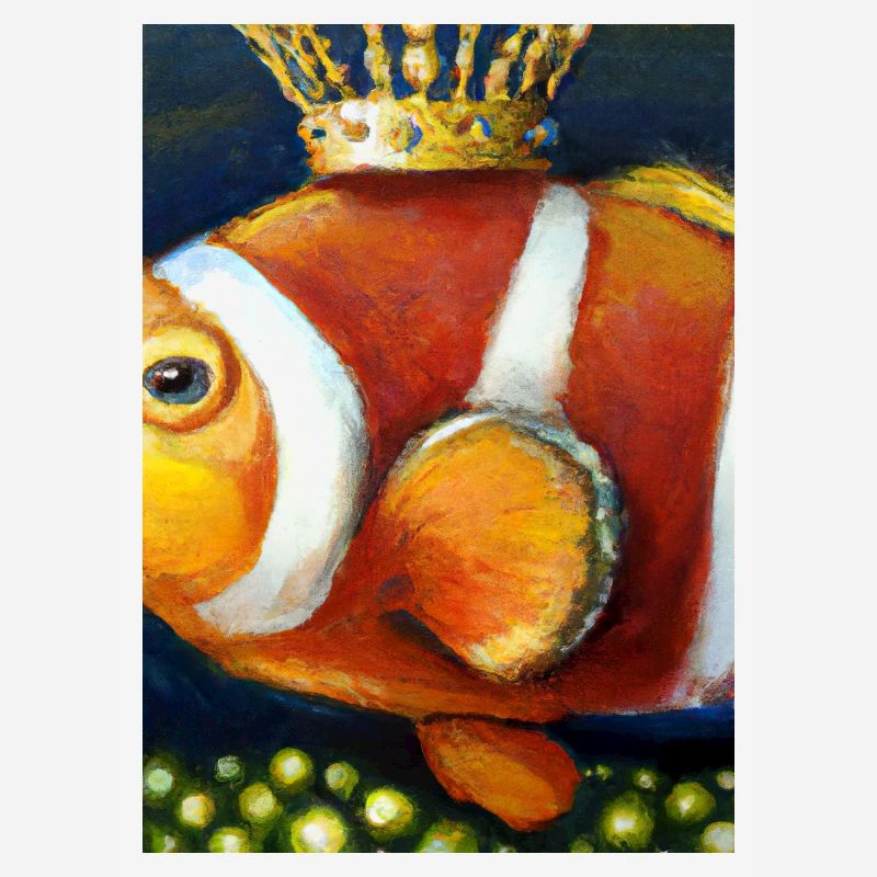 Clownfisch mit einer Krone