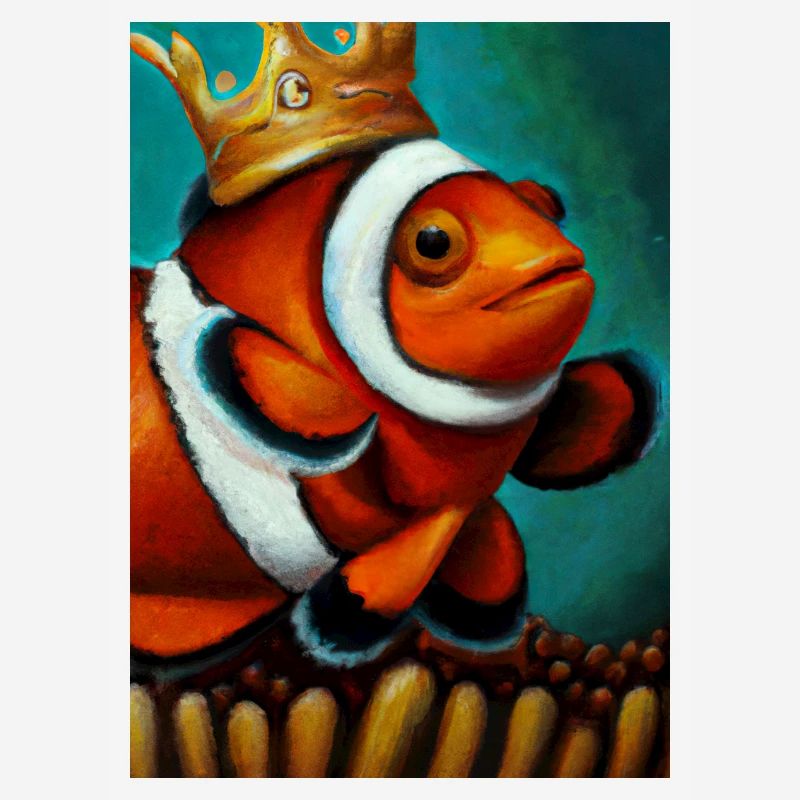 Clownfisch mit einer Krone