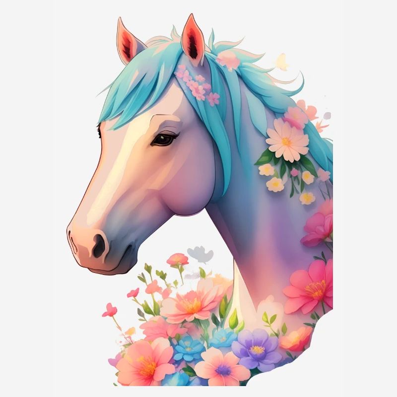 Cheval fleur