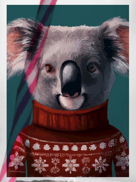 Koala im Weihnachtspullover