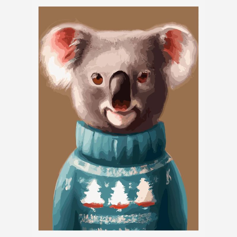 Koala im Weihnachtspullover
