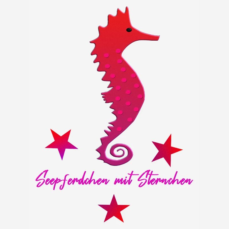 rotes Seepferdchen mit Sternchen pink