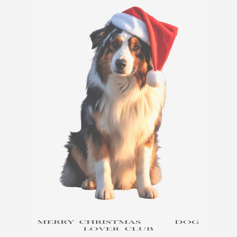 Boder Collie Weihnachts-Hund im Santa-Hut