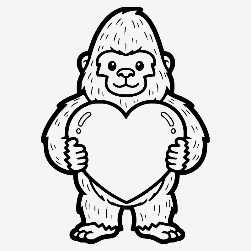 Gorilla with a heart – strong and loving at the same time