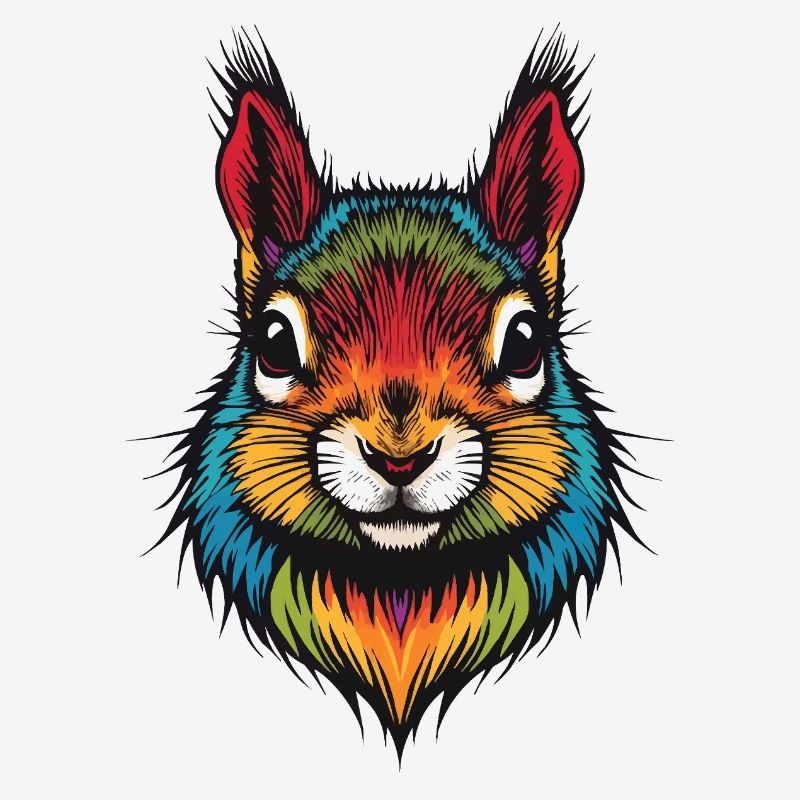 Buntes Eichhörnchen tierische Farbexplosion