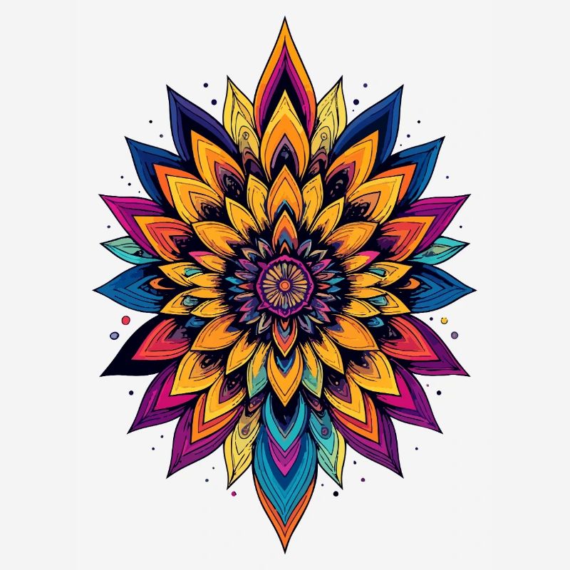 Étoile fleur colorée de mandala de fleurs LSD