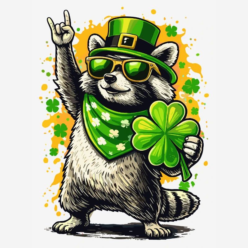 Trèfle de la Saint-Patrick du raton laveur