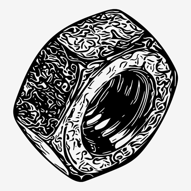 Surface sombre de l’écrou à vis