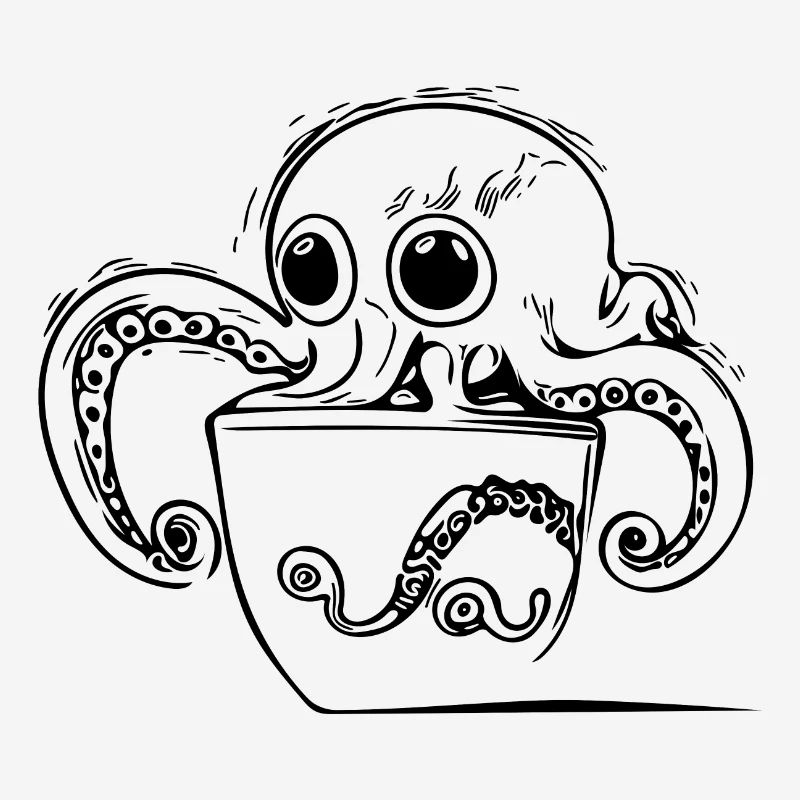 Small sweet octopus in cup