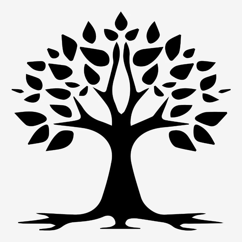 Stylized Tree Simple Tattoo Logo
