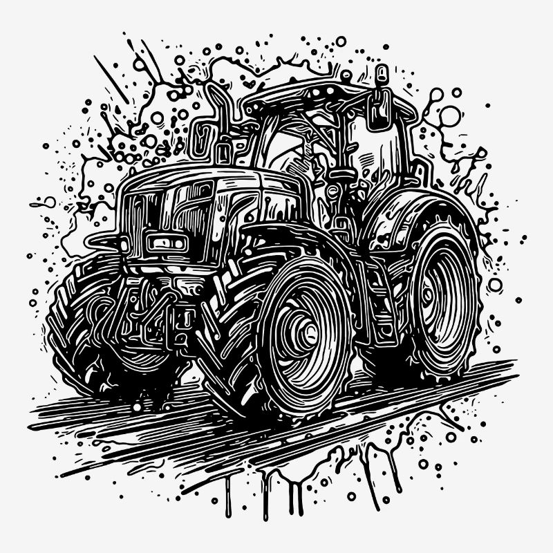 Traktor Splash Design mit Feld Schlepper