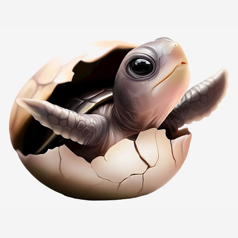 Turtle hatches from the egg