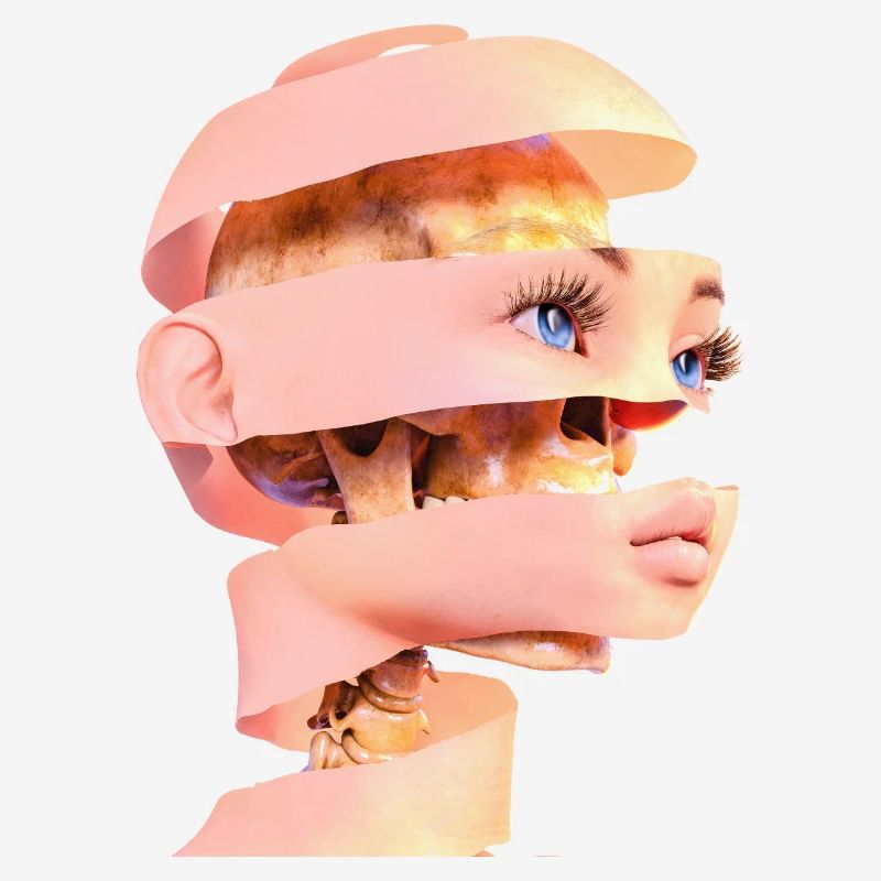 Gesicht oder Totenkopf? - Kunst mit dem Sensenmann