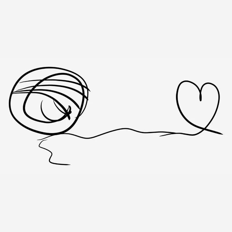 line thread heart love loop