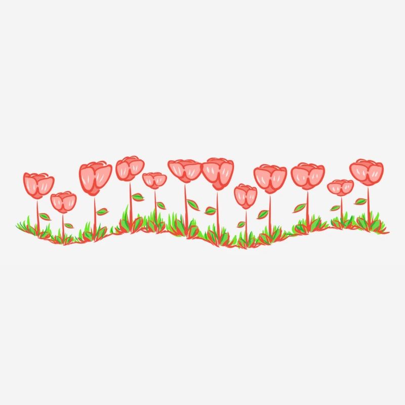 red rose wave line