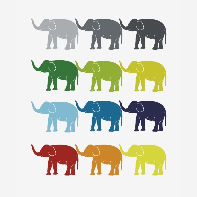 Neon Pop Art Retro Elefant Dickhäuter Geschenkidee