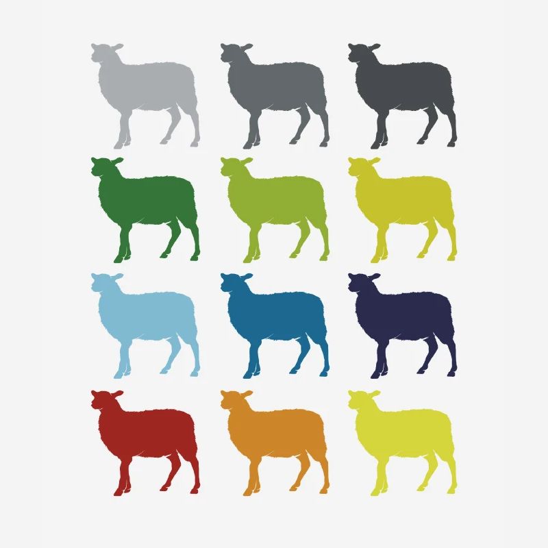 Neon Pop Art Retro Sheep Animal Gift Idea