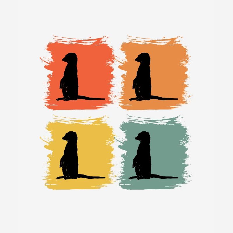 Erdmännchen Tier Retro Pop Art Geschenkidee