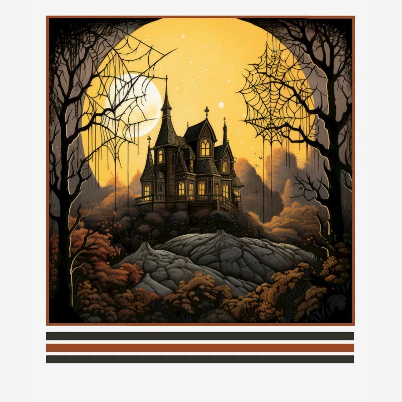 Spider Web Moonlight Vintage Gothic Tee