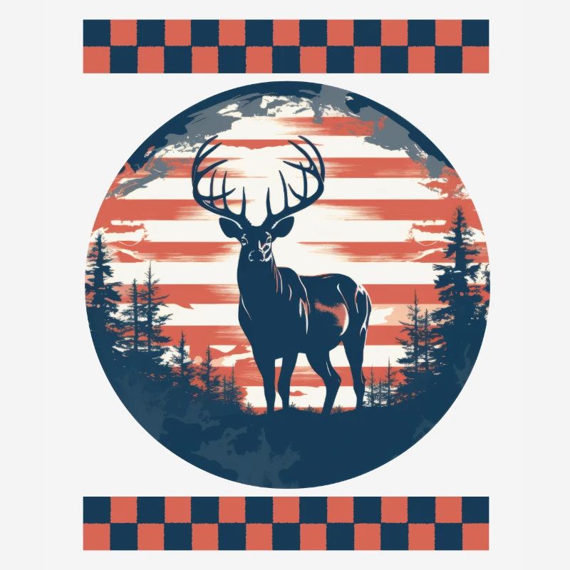 Circular American Flag Arrows Pointing Forest