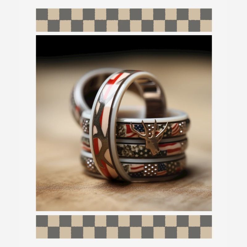 Concentric American Flags Desert Camo Depth