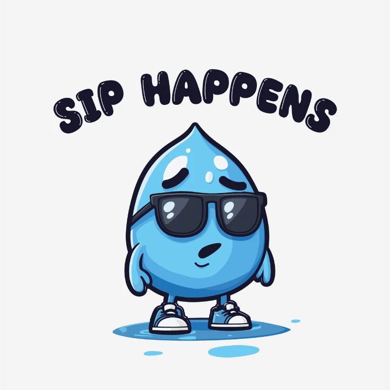sip happens - Wassertropfen Comicfigur